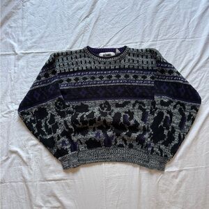 Vintage knit winter patterned sweater Men’s M